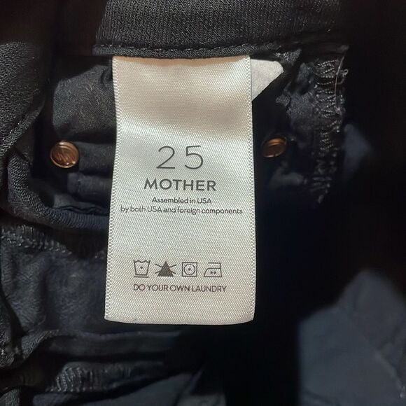 Mother Denim The Looker Mid-Rise Skinny Jeans in Not Guilty Black Size 25 - Picture 3 of 15